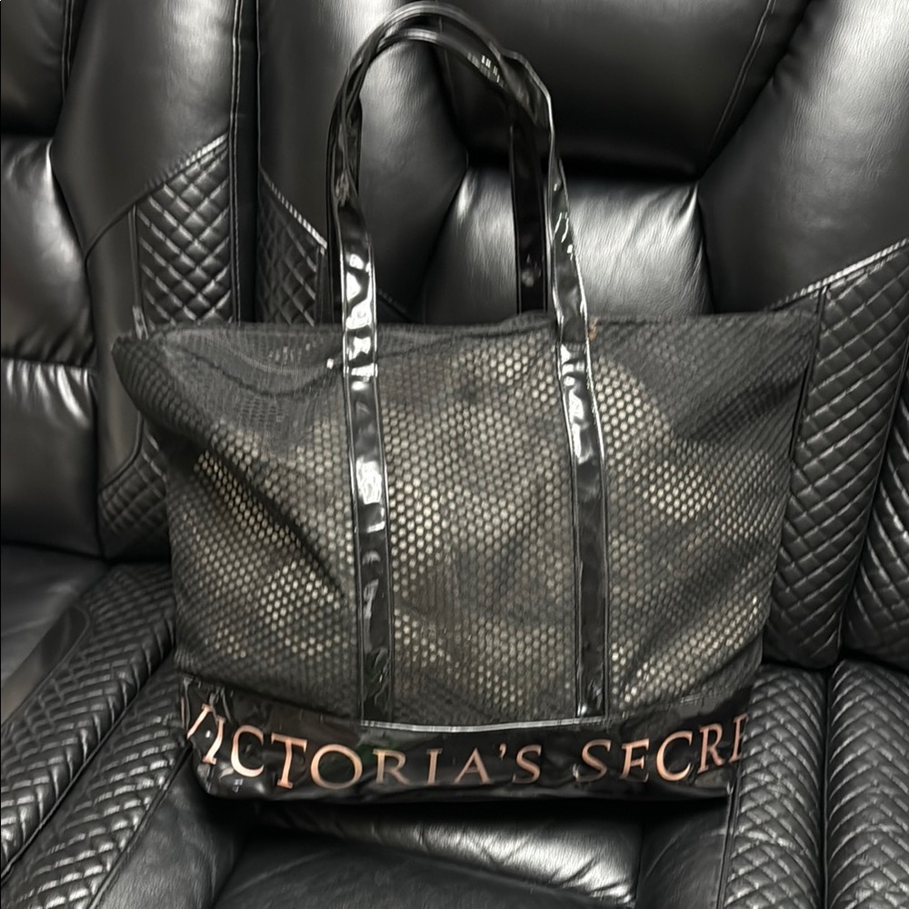 Victoria's Secret Black Mesh Tote Bag